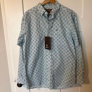 Ariat Men’s Eamon LS Geometric Casual Button down Shirt Small NEW Lightweight